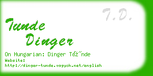 tunde dinger business card